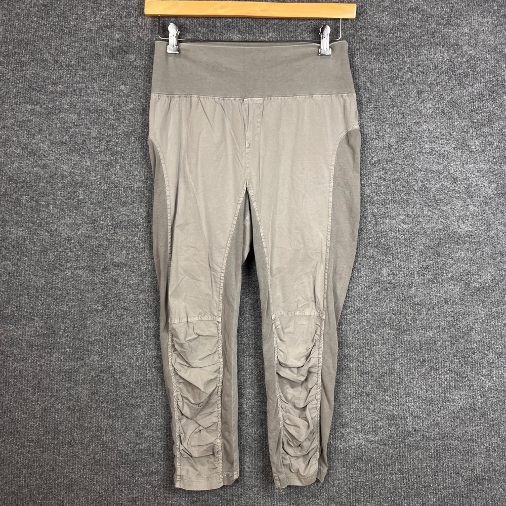 XCVI Wearables Women's Gray Ruched Detail High Waist‎ Crop Leggings Pants Size L